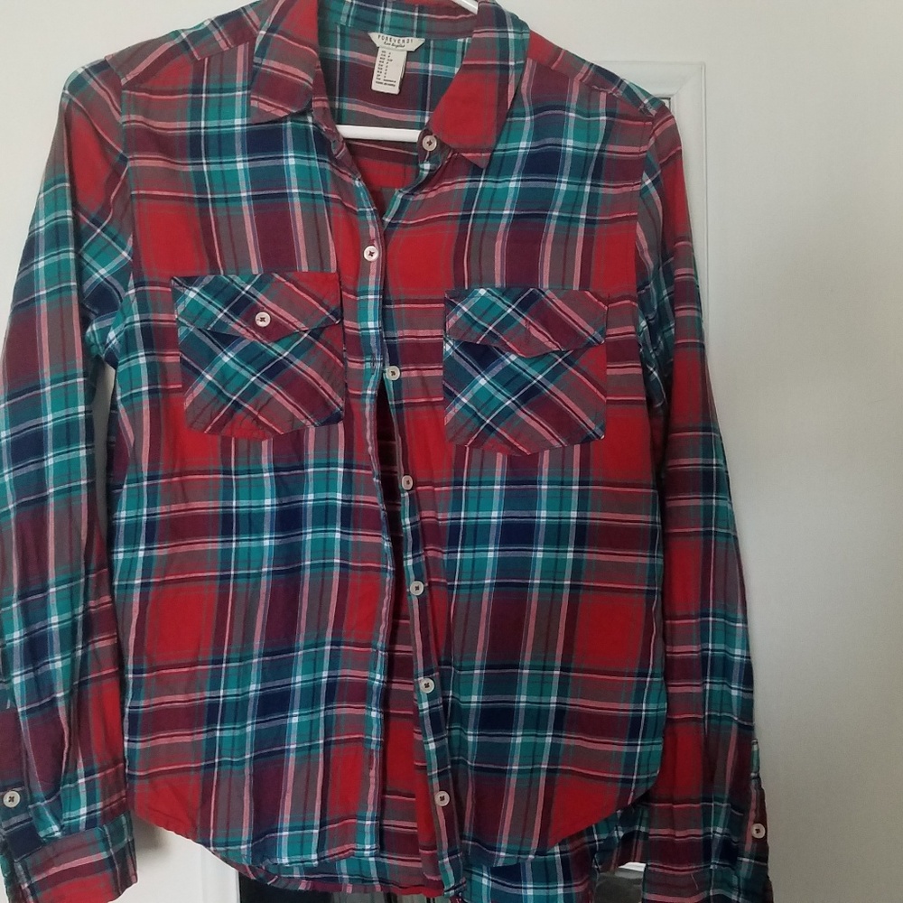 Forever 21 blue and red plaid shirt